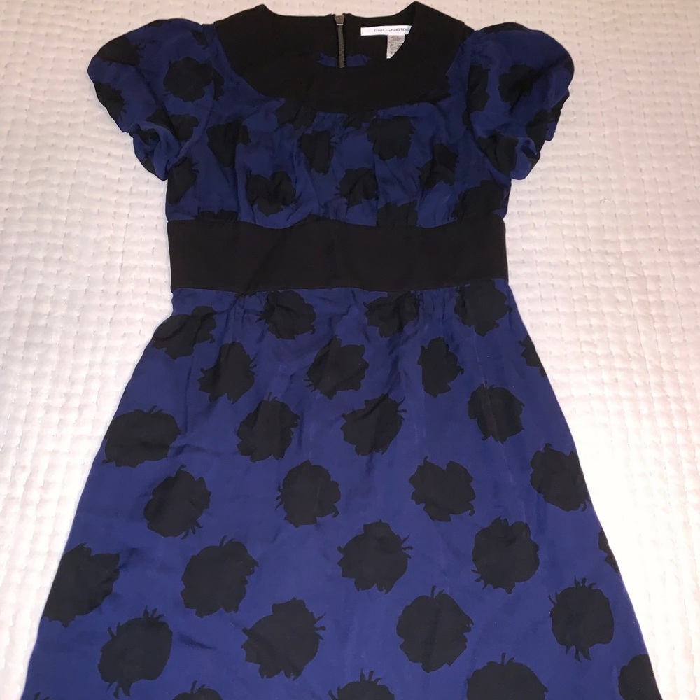 DVF dress, Blue & Black, Size 4